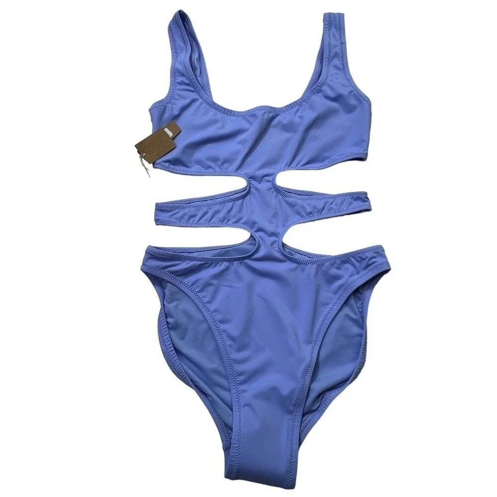 SKIMS Swim Tank Monokini Periwinkle Womens XS